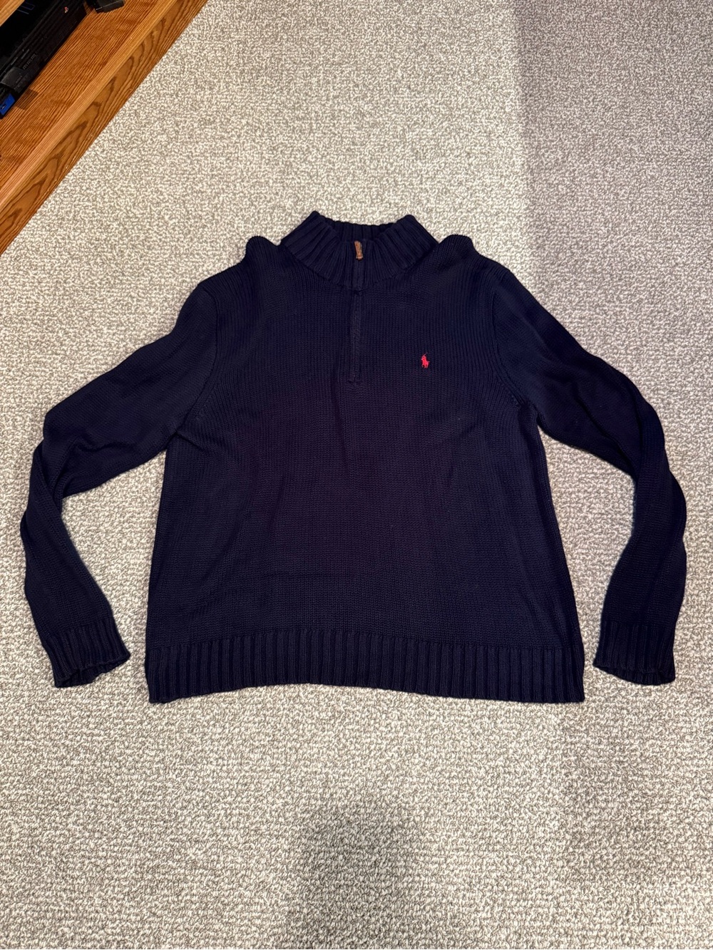 Vintage Polo Ralph Lauren Navy Blue Quarter Zip Sweater